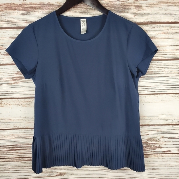 SPANX Tops - SPANX Womens Size XS Navy Blue Yes Pleats Tee Short Sleeve Top